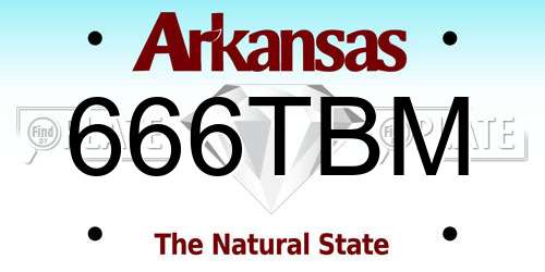 666TBM Arkansas License Plate