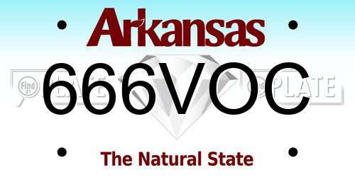 666VOC Arkansas License Plate