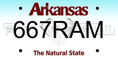 667RAM Arkansas License Plate