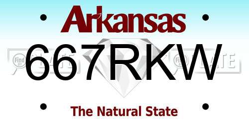 667RKW Arkansas License Plate