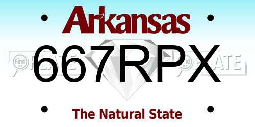 667RPX Arkansas License Plate