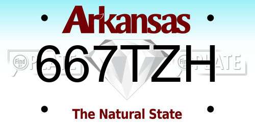 667TZH Arkansas License Plate