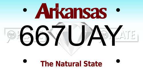 667UAY Arkansas License Plate