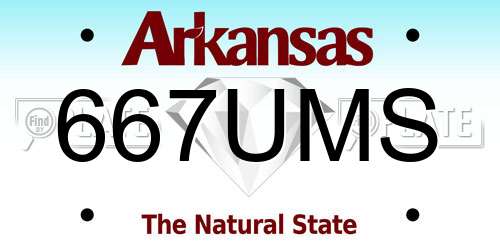 667UMS Arkansas License Plate