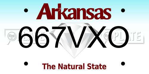 667VXO Arkansas License Plate