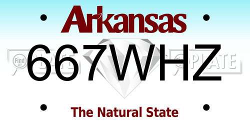 667WHZ Arkansas License Plate