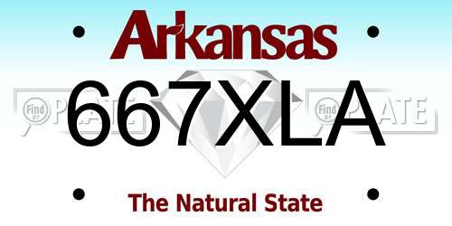 667XLA Arkansas License Plate