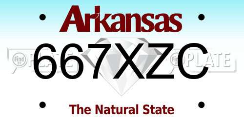 667XZC Arkansas License Plate