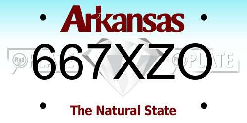667XZO Arkansas License Plate