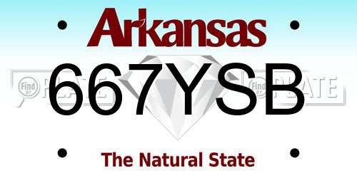 667YSB Arkansas License Plate