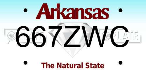 667ZWC Arkansas License Plate