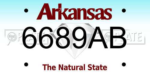 6689AB Arkansas License Plate
