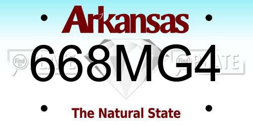 668MG4 Arkansas License Plate