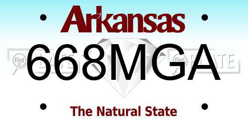 668MGA Arkansas License Plate