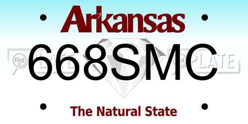668SMC Arkansas License Plate