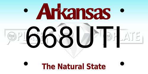 668UTI Arkansas License Plate