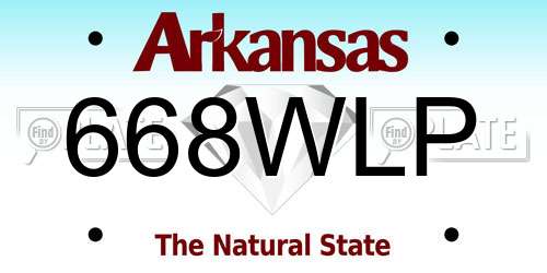 668WLP Arkansas License Plate