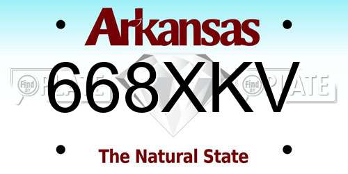668XKV Arkansas License Plate