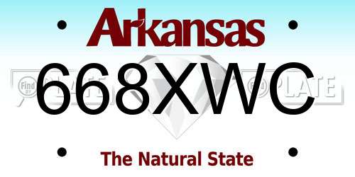 668XWC Arkansas License Plate
