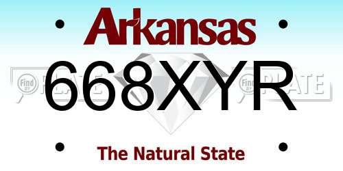 668XYR Arkansas License Plate