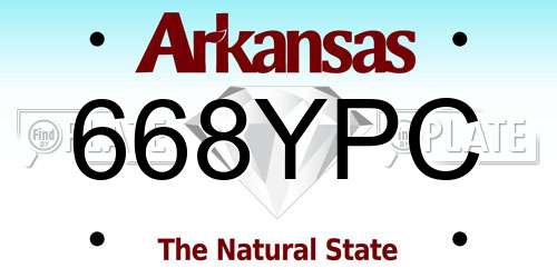 668YPC Arkansas License Plate