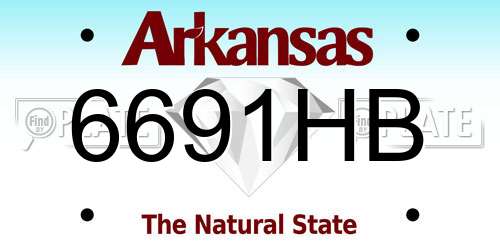 6691HB Arkansas License Plate