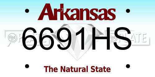 6691HS Arkansas License Plate