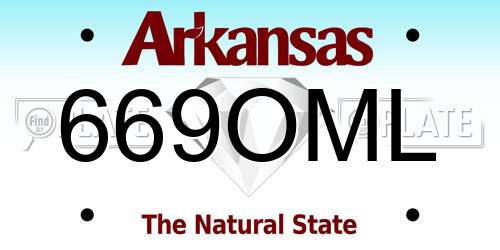 669OML Arkansas License Plate