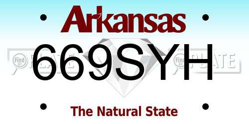 669SYH Arkansas License Plate