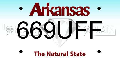 669UFF Arkansas License Plate