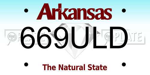 669ULD Arkansas License Plate