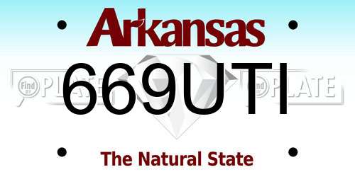 669UTI Arkansas License Plate