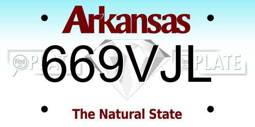 669VJL Arkansas License Plate