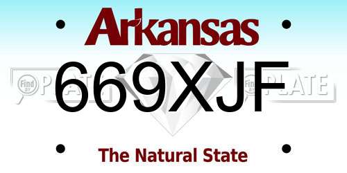 669XJF Arkansas License Plate