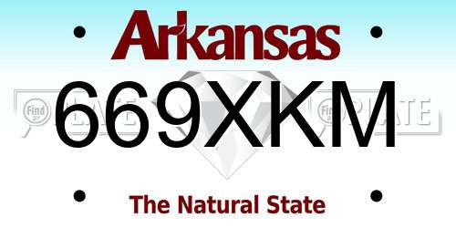 669XKM Arkansas License Plate