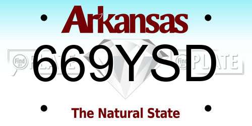 669YSD Arkansas License Plate