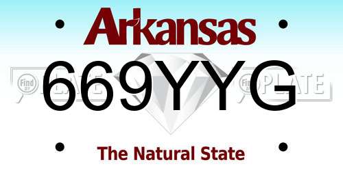 669YYG Arkansas License Plate