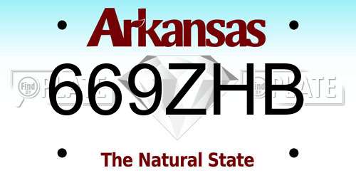 669ZHB Arkansas License Plate