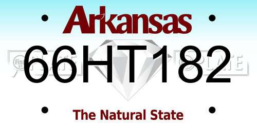 66HT182 Arkansas License Plate