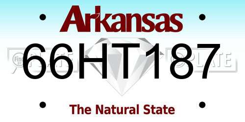 66HT187 Arkansas License Plate