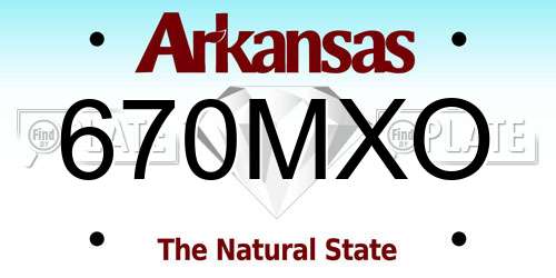 670MXO Arkansas License Plate