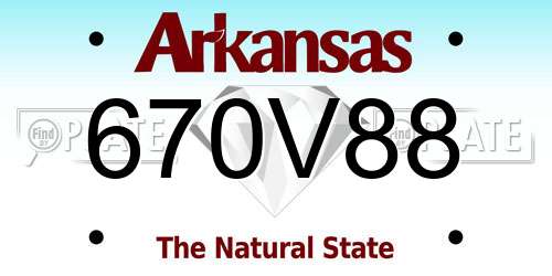 670V88 Arkansas License Plate