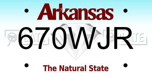 670WJR Arkansas License Plate