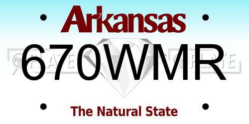 670WMR Arkansas License Plate