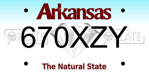 670XZY Arkansas License Plate