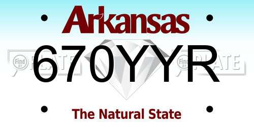 670YYR Arkansas License Plate