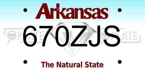 670ZJS Arkansas License Plate