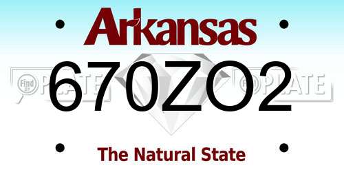 670ZO2 Arkansas License Plate