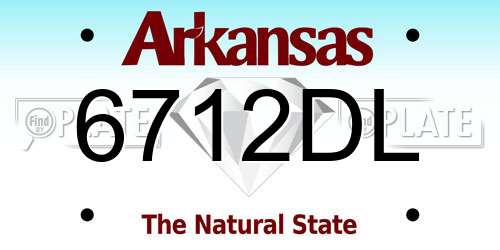 6712DL Arkansas License Plate