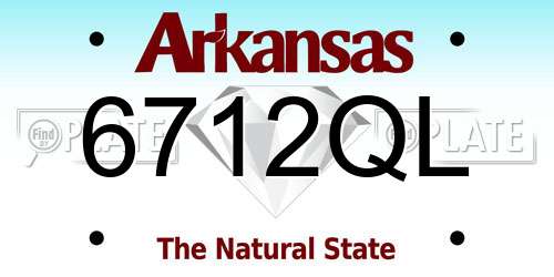 6712QL Arkansas License Plate